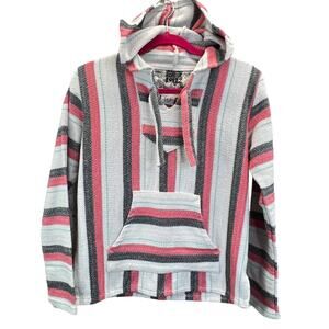 Original Senor Lopez Drug Rug Womens S Drug Rug Striped Hoodie Serape Baja Aztec